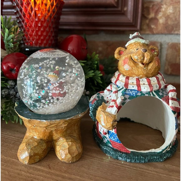 Rare Vintage 1987 Old
Fashioned Christmas Teddy Bear Snow Globe - Picture 6 of 7